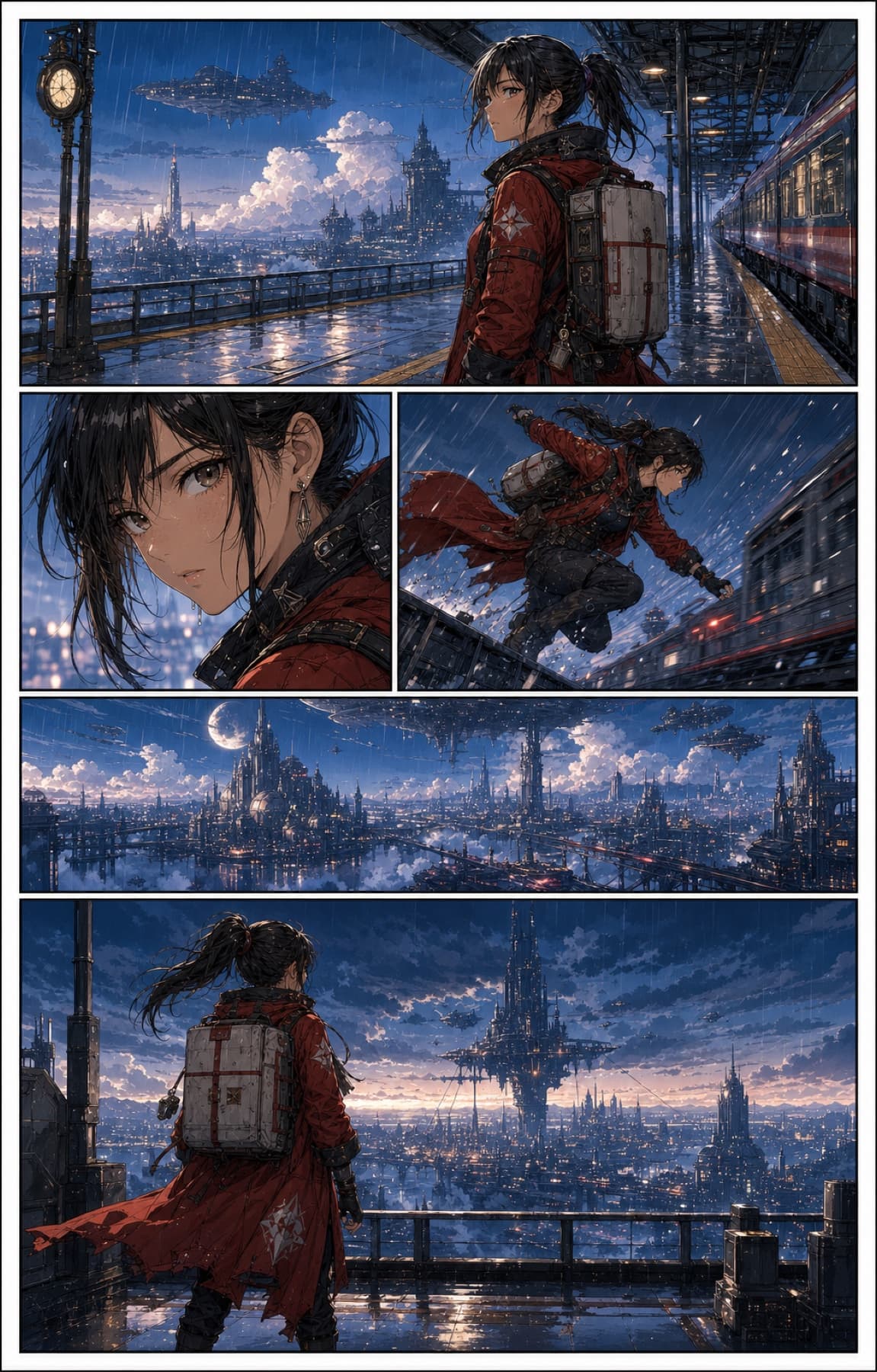A sample manga color proof used to illustrate linked production states